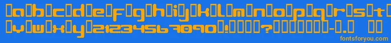 Fonte LeftoversIi2 – fontes laranjas em um fundo azul