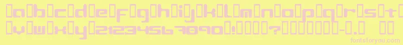 フォントLeftoversIi2 – ピンクのフォント、黄色の背景