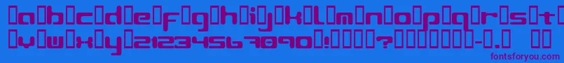 Czcionka LeftoversIi2 – fioletowe czcionki na niebieskim tle
