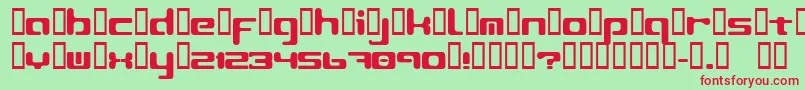 LeftoversIi2-Schriftart – Rote Schriften auf grünem Hintergrund