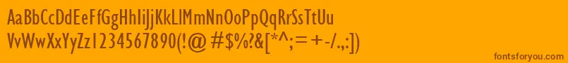 Fonte GillSansMtCondensed – fontes marrons em um fundo laranja