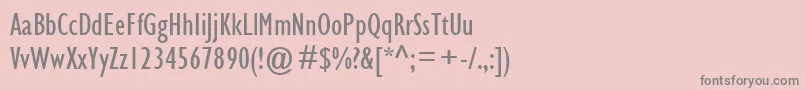 フォントGillSansMtCondensed – ピンクの背景に灰色の文字