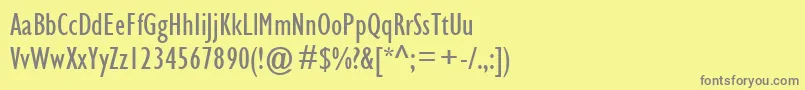 GillSansMtCondensed-Schriftart – Graue Schriften auf gelbem Hintergrund