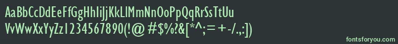 GillSansMtCondensed Font – Green Fonts on Black Background