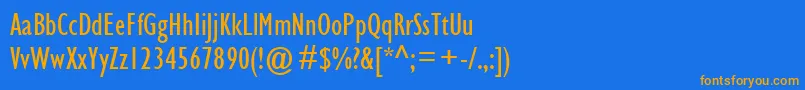 GillSansMtCondensed Font – Orange Fonts on Blue Background