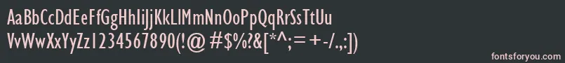 GillSansMtCondensed Font – Pink Fonts on Black Background
