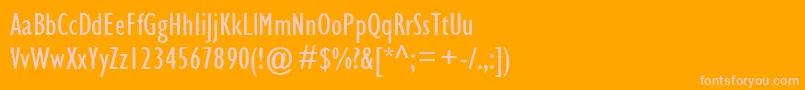 GillSansMtCondensed Font – Pink Fonts on Orange Background