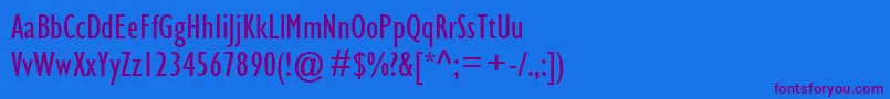GillSansMtCondensed Font – Purple Fonts on Blue Background