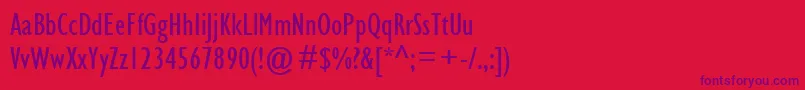 GillSansMtCondensed-fontti – violetit fontit punaisella taustalla