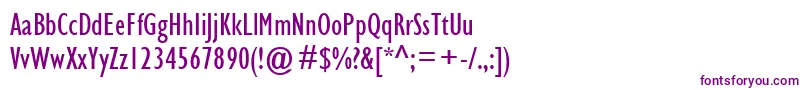 GillSansMtCondensed-Schriftart – Violette Schriften auf weißem Hintergrund