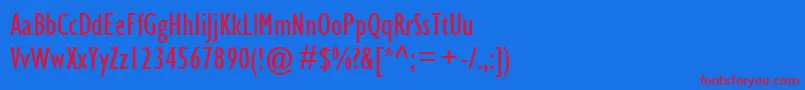 GillSansMtCondensed Font – Red Fonts on Blue Background