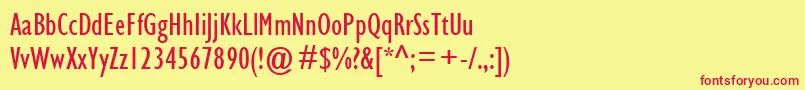 fuente GillSansMtCondensed – Fuentes Rojas Sobre Fondo Amarillo