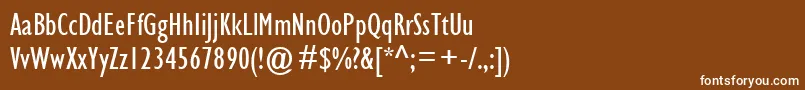 GillSansMtCondensed Font – White Fonts on Brown Background