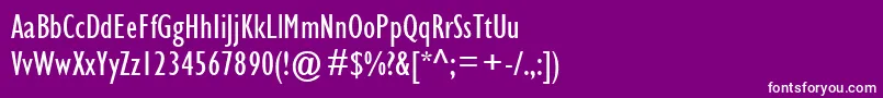 フォントGillSansMtCondensed – 紫の背景に白い文字