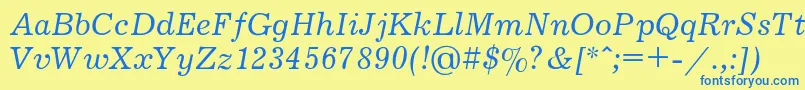 JournalItalic Font – Blue Fonts on Yellow Background