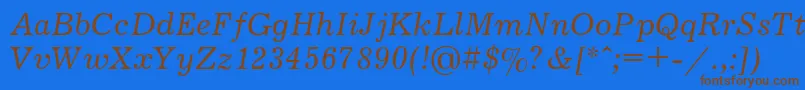 JournalItalic Font – Brown Fonts on Blue Background