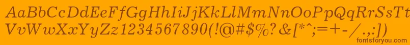 JournalItalic Font – Brown Fonts on Orange Background