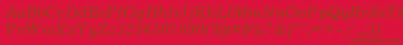 JournalItalic Font – Brown Fonts on Red Background