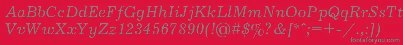 JournalItalic Font – Gray Fonts on Red Background