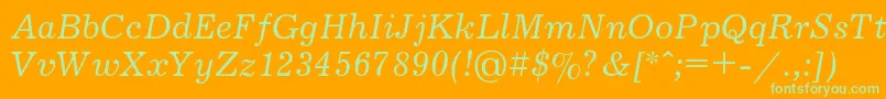JournalItalic Font – Green Fonts on Orange Background
