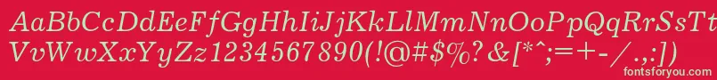 JournalItalic Font – Green Fonts on Red Background