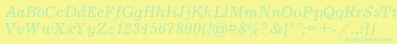 JournalItalic Font – Green Fonts on Yellow Background