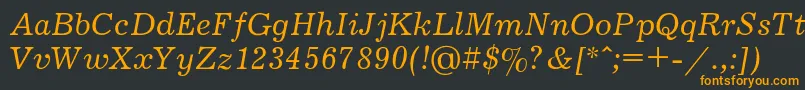 JournalItalic Font – Orange Fonts on Black Background