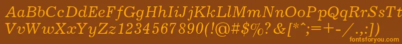 JournalItalic Font – Orange Fonts on Brown Background
