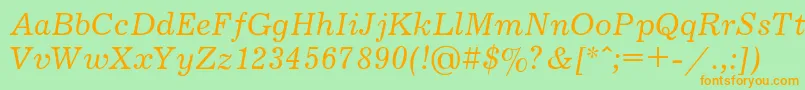 JournalItalic Font – Orange Fonts on Green Background