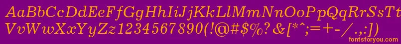 JournalItalic Font – Orange Fonts on Purple Background