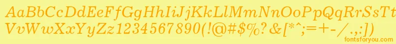 JournalItalic Font – Orange Fonts on Yellow Background