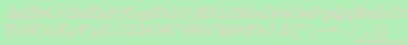 JournalItalic Font – Pink Fonts on Green Background