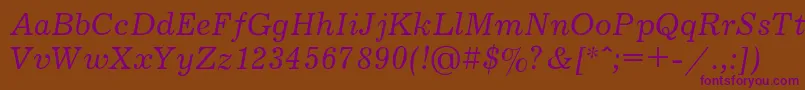 JournalItalic Font – Purple Fonts on Brown Background
