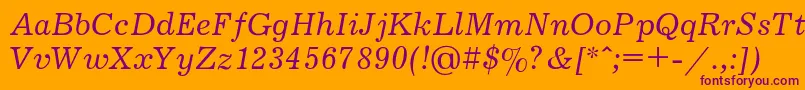 JournalItalic Font – Purple Fonts on Orange Background