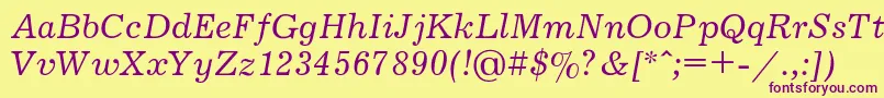 JournalItalic Font – Purple Fonts on Yellow Background