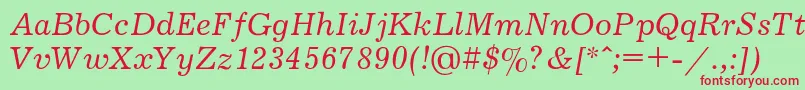 JournalItalic Font – Red Fonts on Green Background