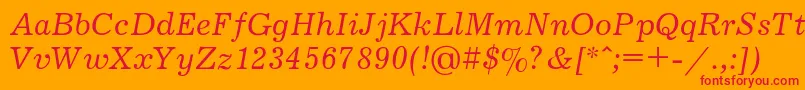 JournalItalic Font – Red Fonts on Orange Background