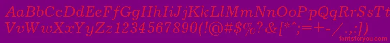 JournalItalic Font – Red Fonts on Purple Background