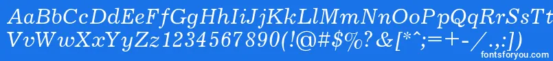 JournalItalic Font – White Fonts on Blue Background