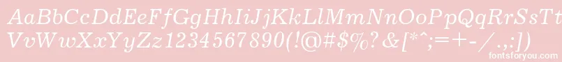 JournalItalic Font – White Fonts on Pink Background