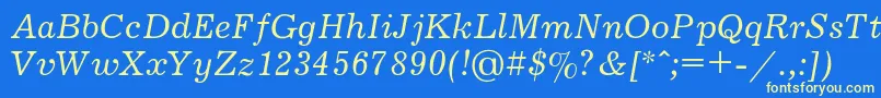 JournalItalic Font – Yellow Fonts on Blue Background
