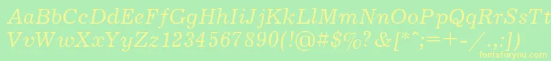 JournalItalic Font – Yellow Fonts on Green Background