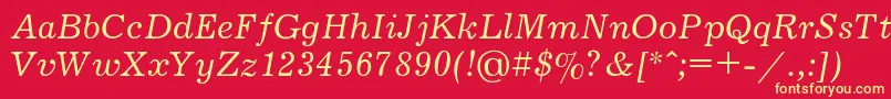 JournalItalic Font – Yellow Fonts on Red Background