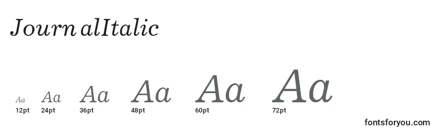 Размеры шрифта JournalItalic