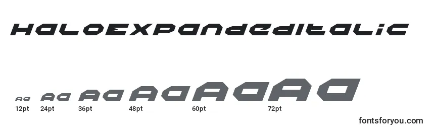 sizes of haloexpandeditalic font, haloexpandeditalic sizes
