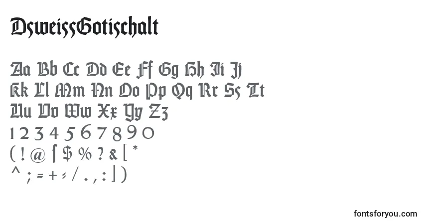 characters of dsweissgotischalt font, letter of dsweissgotischalt font, alphabet of  dsweissgotischalt font