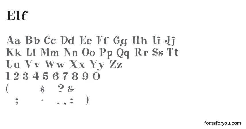 characters of elf font, letter of elf font, alphabet of  elf font