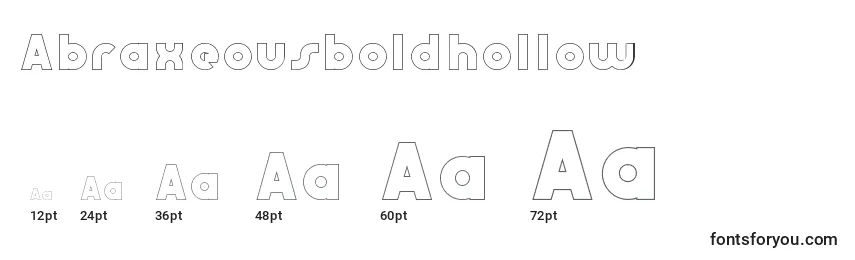 sizes of abraxeousboldhollow font, abraxeousboldhollow sizes