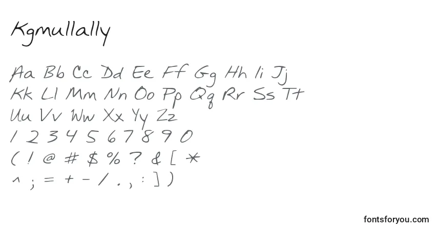 characters of kgmullally font, letter of kgmullally font, alphabet of  kgmullally font