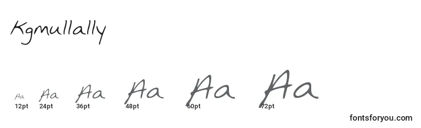 sizes of kgmullally font, kgmullally sizes